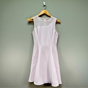 Reiss Blush Pink Dress With Sheer Chiffon Neck, US Size 4
